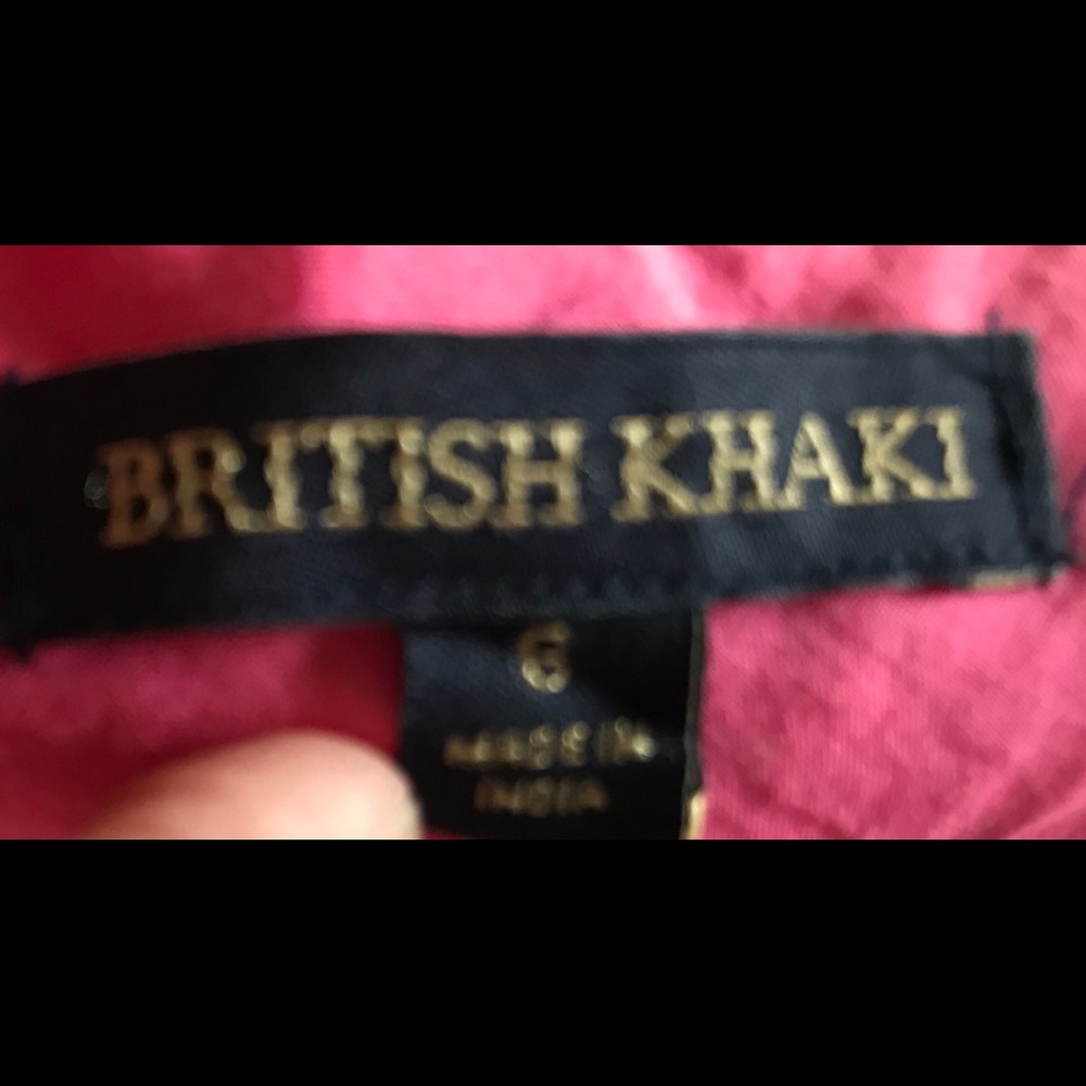 British Khaki Pink Plaid Cotton Skirt with Pockets size 6 - Picture 6 of 7
